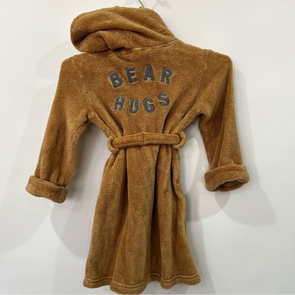 Baby Gap Brannan Bear Robe Size 5 Years Brown Hooded Fleece Sherpa Kids - Picture 4 of 6